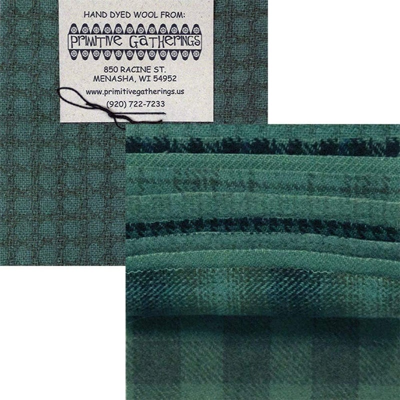 Primitive Gatherings Hand Dyed Wool Seawater Charm Pack 10 5-inch Squares PRI 6018